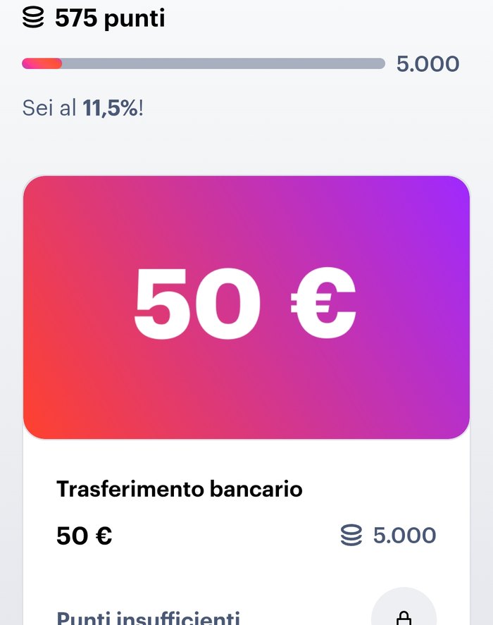 YouGov rewards page on a phone: 575 points, progress bar to 5,000, bank transfer 50 euros for 5,000 points