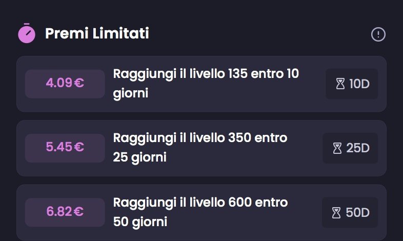 Recompensas de Animals & Coins en Freecash: nivel 135 en 10 días 4,09 euros, nivel 350 en 25 días 5,45 euros, nivel 600 en 50 días 6,82 euros